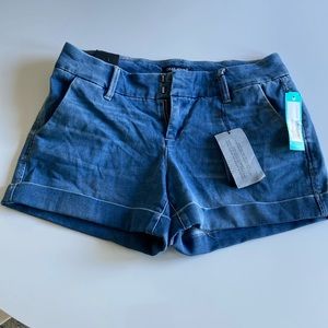 Tailored denim shorts